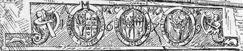 Detail drawing of the Kilcoy Castle mantle carving.