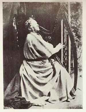 Patrick Byrne, a blind Irish harper dressed as a druid
