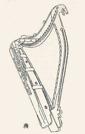 Drawing of the Downhill Harp from Armstrong