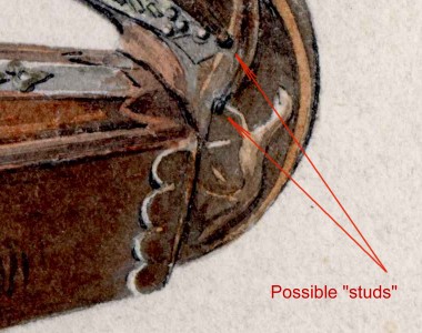 close-up detail showing the studs described in the text